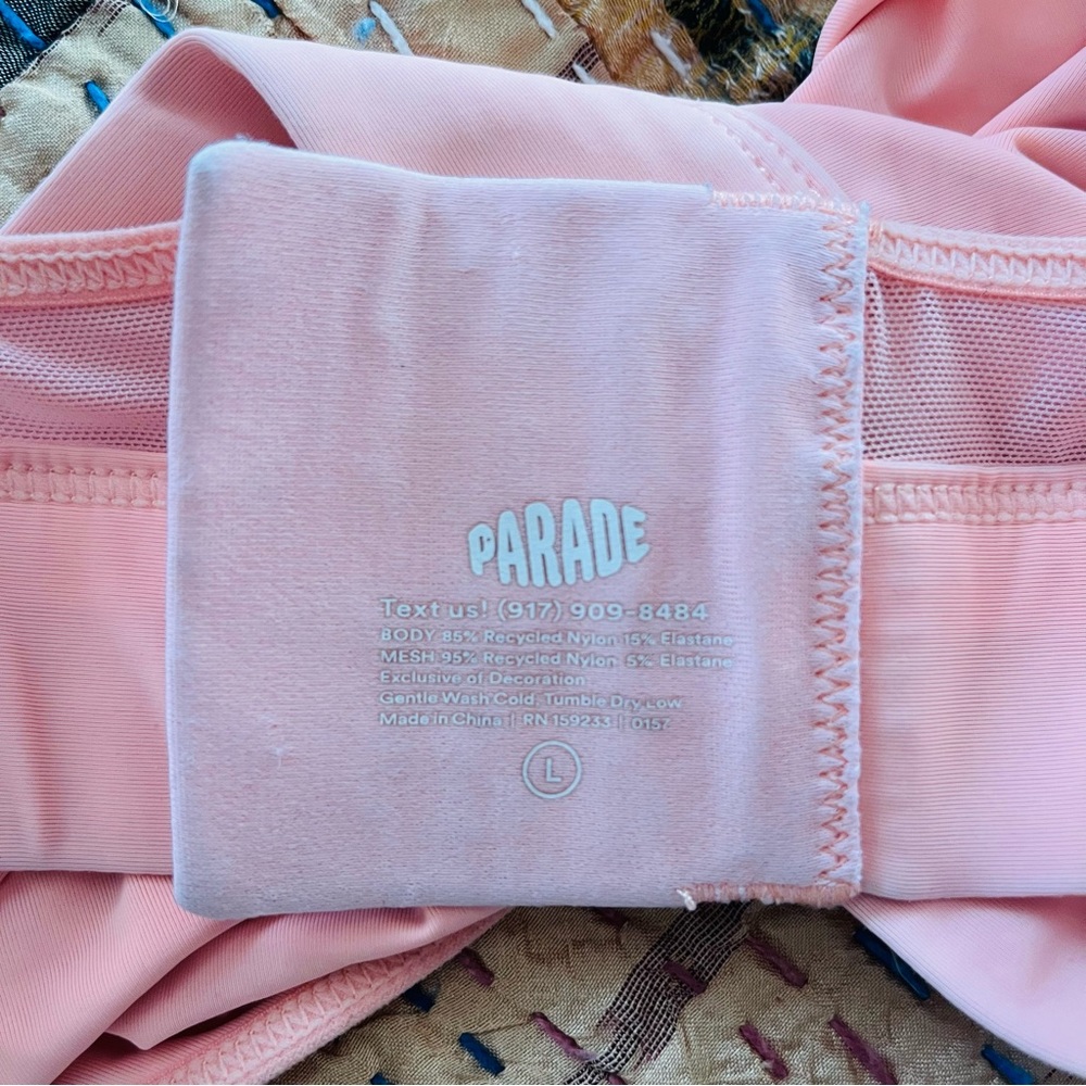 NWOT Parade Triangle Bralette Women’s Size Large Peach Coral Neon - Picture 3 of 3